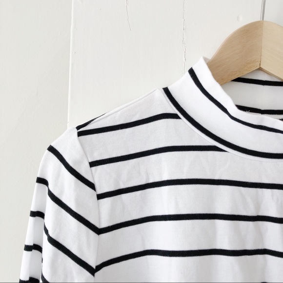 Stripped Turtle Neck Long Sleeve Tee - Picture 3 of 3